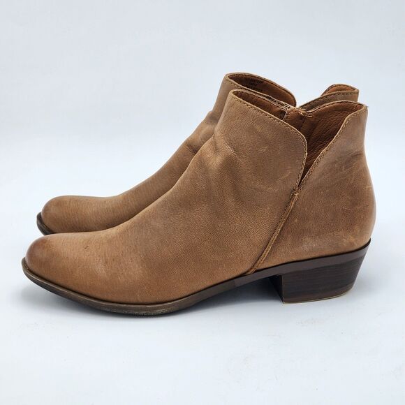 Lucky Brand Banterr Brown Leather Ankle Boots Size 9 - Picture 4 of 10